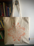 100% cotton tote bag - Foxes at the Meadow's Edge
